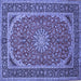 Square Medallion Blue Traditional Rug, tr64blu