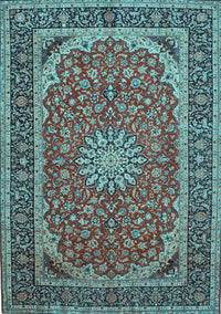 Medallion Light Blue Traditional Rug, tr64lblu