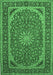 Machine Washable Medallion Emerald Green Traditional Area Rugs, wshtr64emgrn