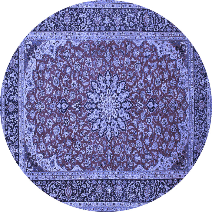 Round Medallion Blue Traditional Rug, tr64blu