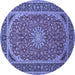 Round Medallion Blue Traditional Rug, tr64blu