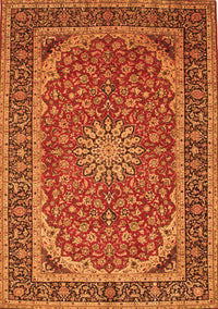 Medallion Orange Traditional Rug, tr64org