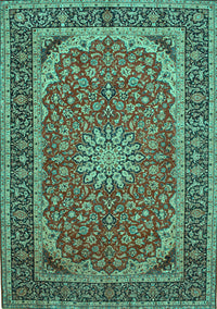 Medallion Turquoise Traditional Rug, tr64turq