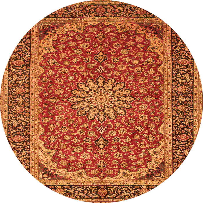 Square Medallion Orange Traditional Rug, tr64org