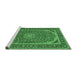 Sideview of Machine Washable Medallion Emerald Green Traditional Area Rugs, wshtr64emgrn