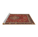 Sideview of Machine Washable Traditional Tomato Red Rug, wshtr65