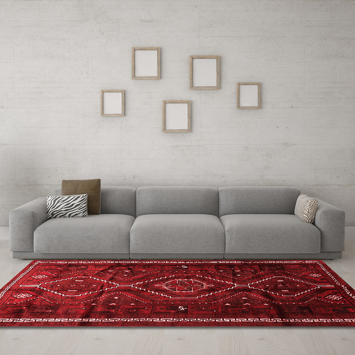 Country Red Washable Rugs