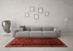 Machine Washable Southwestern Orange Country Area Rugs in a Living Room, wshtr650org