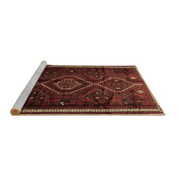 Sideview of Machine Washable Southwestern Brown Country Rug, wshtr650brn