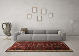 Machine Washable Southwestern Brown Country Rug in a Living Room,, wshtr650brn
