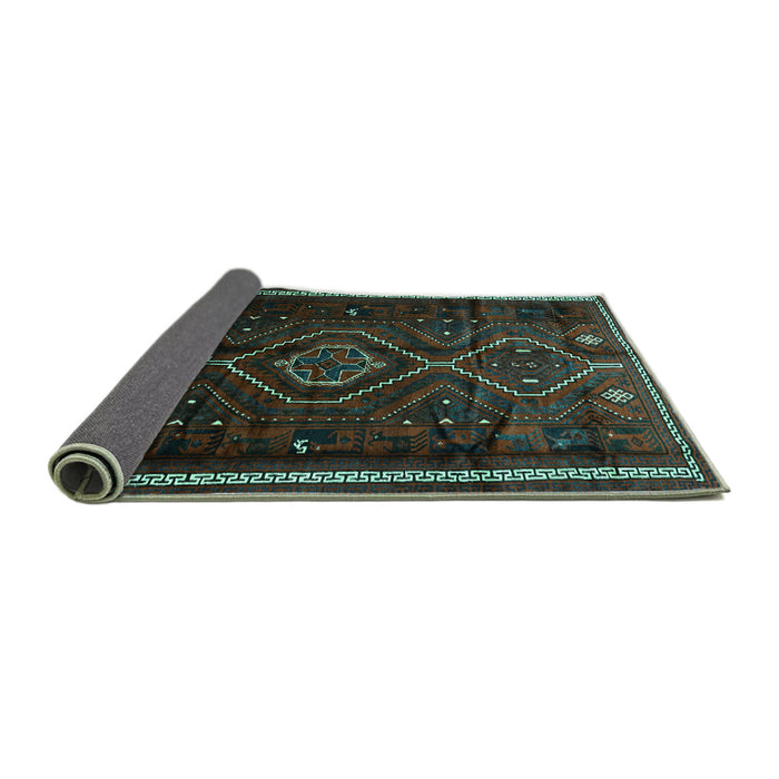 Sideview of Southwestern Turquoise Country Rug, tr650turq