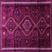 Square Southwestern Pink Country Rug, tr650pnk