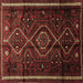 Square Southwestern Brown Country Rug, tr650brn