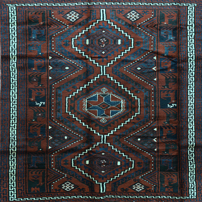 Square Southwestern Light Blue Country Rug, tr650lblu