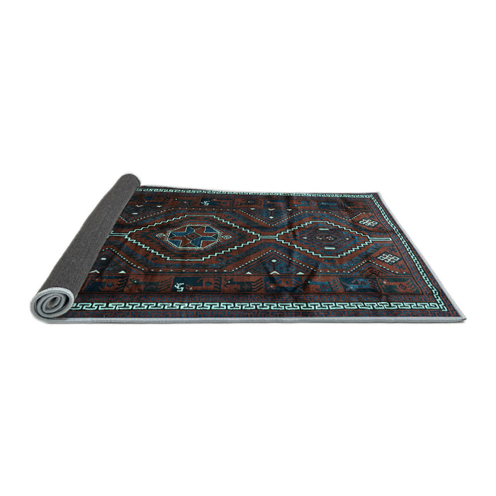 Sideview of Southwestern Light Blue Country Rug, tr650lblu