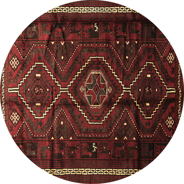 Round Machine Washable Southwestern Brown Country Rug, wshtr650brn