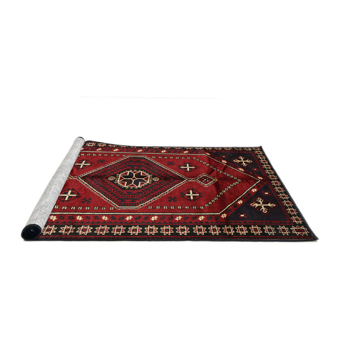 Sideview of Machine Washable Traditional Red Rug, wshtr651