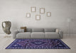 Machine Washable Persian Blue Traditional Rug in a Living Room, wshtr651blu