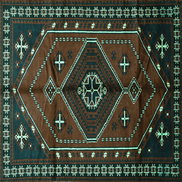 Square Persian Turquoise Traditional Rug, tr651turq