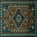 Square Persian Turquoise Traditional Rug, tr651turq