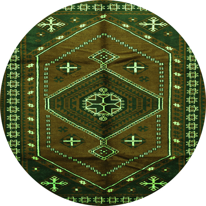 Square Persian Green Traditional Rug, tr651grn