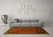 Machine Washable Persian Yellow Traditional Rug in a Living Room, wshtr651yw