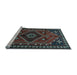 Sideview of Machine Washable Persian Light Blue Traditional Rug, wshtr651lblu