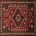 Square Persian Brown Traditional Rug, tr651brn
