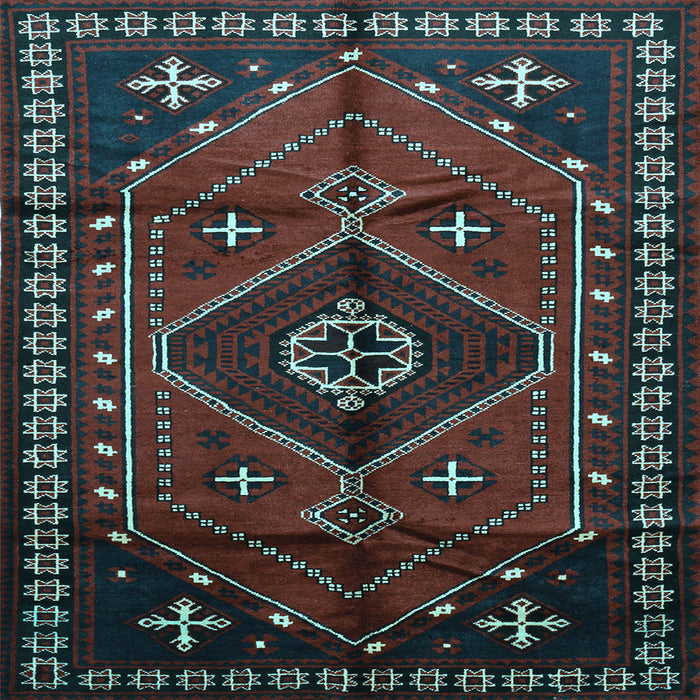 Square Machine Washable Persian Light Blue Traditional Rug, wshtr651lblu