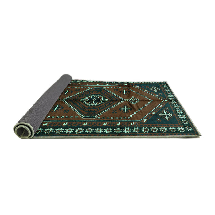 Sideview of Persian Turquoise Traditional Rug, tr651turq