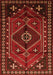 Serging Thickness of Machine Washable Persian Orange Traditional Area Rugs, wshtr651org