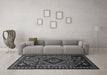 Machine Washable Persian Gray Traditional Rug in a Living Room,, wshtr651gry