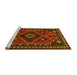 Sideview of Machine Washable Persian Yellow Traditional Rug, wshtr651yw