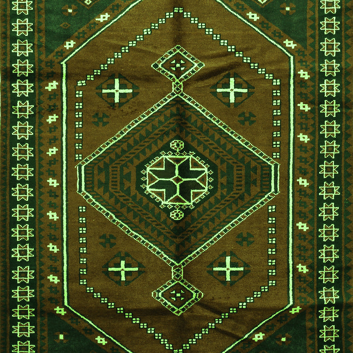Serging Thickness of Machine Washable Persian Green Traditional Area Rugs, wshtr651grn