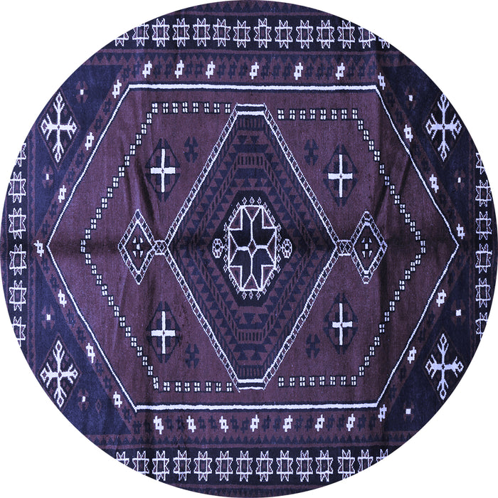 Round Persian Blue Traditional Rug, tr651blu