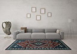 Machine Washable Persian Light Blue Traditional Rug in a Living Room, wshtr651lblu