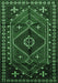 Machine Washable Persian Emerald Green Traditional Area Rugs, wshtr651emgrn