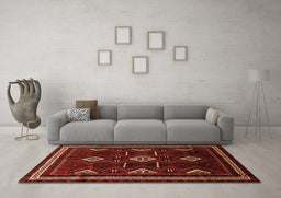 Machine Washable Southwestern Orange Country Area Rugs in a Living Room, wshtr652org