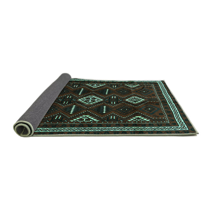 Sideview of Southwestern Turquoise Country Rug, tr652turq