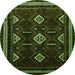 Machine Washable Southwestern Green Country Area Rugs, wshtr652grn