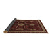 Sideview of Southwestern Brown Country Rug, tr652brn