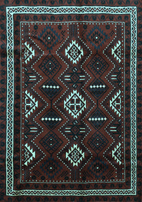 Southwestern Light Blue Country Rug, tr652lblu