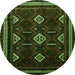 Square Southwestern Green Country Rug, tr652grn