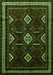 Southwestern Green Country Rug, tr652grn