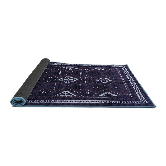 Sideview of Southwestern Blue Country Rug, tr652blu