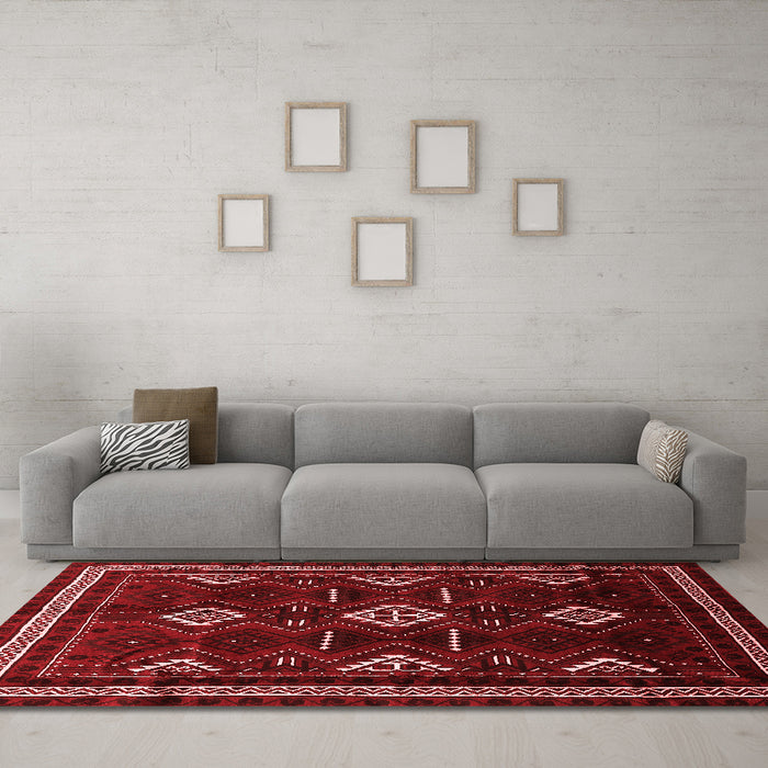 Country Red Washable Rugs
