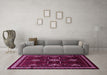 Machine Washable Southwestern Pink Country Rug in a Living Room, wshtr652pnk