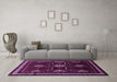 Machine Washable Southwestern Purple Country Area Rugs in a Living Room, wshtr652pur