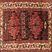 Square Persian Brown Traditional Rug, tr653brn