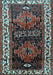 Machine Washable Persian Light Blue Traditional Rug, wshtr653lblu